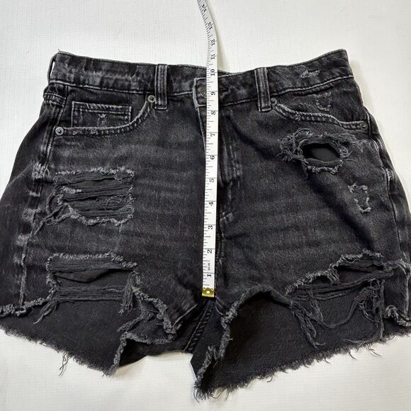 Lot of 2 American Eagle Jean Shorts Size 4 Denim Stretch Black Cut Off 90s HR - Picture 5 of 16